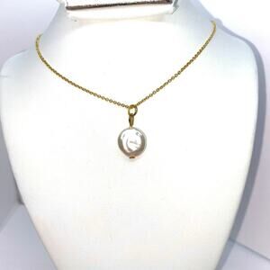 Gold-Tone Pearl Colored Beaded Necklace